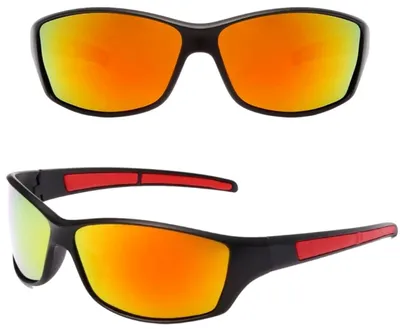 Produktbild von Herren-Universalbrille - Polarisierte Sportbrille - Schutz - Verspiegelte rote Gläser - Outdoor-Accessoire - Dynamisches Design -
