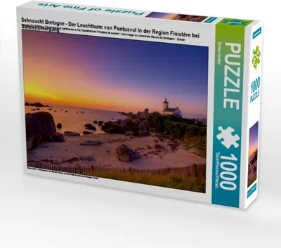 Produktbild von Calvendo Sehnsucht Bretagne - Der Leuchtturm von Pontusval in der Region Finistére bei Sonnenuntergang 1000 Teile Puzzle quer 640x480mm, Sattler Stefan; 7403021