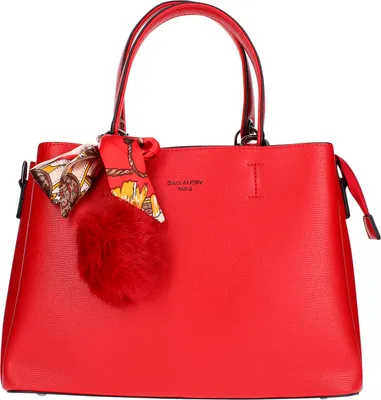 Produktbild von Gallantry, Handtasche mit Pompon und Schal, Rot