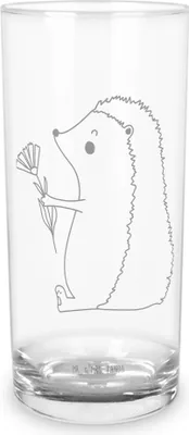 Produktbild von Mr. & Mrs. Panda Cocktailglas Igel Blumen 200 ml - Transparent - Geschenk, Gute Besserung, Lustige Sprüche, Krankenhaus, Glasbecher, Glas, Longdrinkglas, Besuch, Tumbler