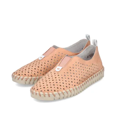 Produktbild von Rieker Damen-Slipper Aprikot-Orange-Weiß, Farbe:rot, EU Größe:36