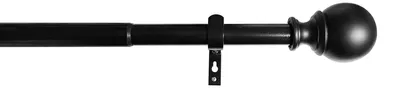 Gardinenstange ausziehbar 91-182 cm schwarz Ø22/25 mm Komplettset