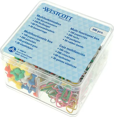 Immagine prodotto di WESTCOTT E-10580 00 WESTCOTT scatola per piccoli pezzi da ufficio, 390 pezzi