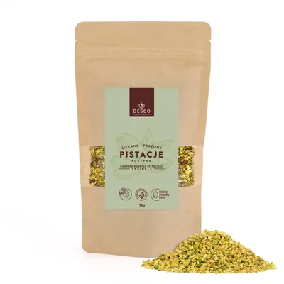 Zdjęcie produktu dla Siekane prażone pistacje - posypka 50g DESEO