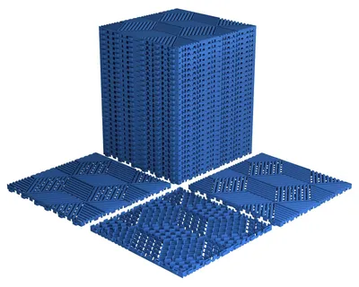 PP Garagenbodenfliesen 30 Stk, 40x40 cm, blau, Drainagematten
