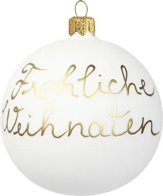 Obrázok produktu pre Guľa s textom „Fröhliche Weihnachten“