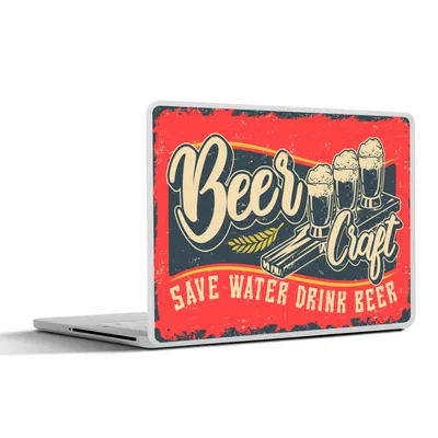 Produktbild von MuchoWow® Laptop Aufkleber Sticker Cover Mancave - Bier - Gläser - Vintage 30x21 cm - Sticker für Laptop - Selbstklebend
