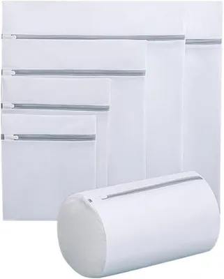 Image de Filets à linge pour machine à laver, lot de 4, avec fermeture éclair, pour les vêtements délicats