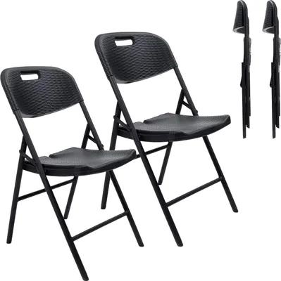 Produktbild von Skandika Masi Klappstuhl Rattan-Optik, 150 kg Tragkraft, 59x46x83 cm