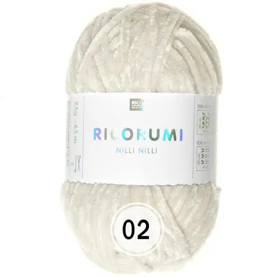 Produktbild von Rico Design Ricorumi Nilli Nilli (25g/65m) weiches Chenillegarn 02 creme