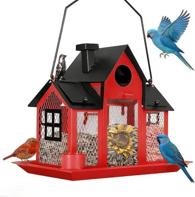 Produktbild von Vogelfutter-Solar - Futterhaus Gartenlampe - Vogelfutter-Lichter - Metall Edelstahl - 28,5 x 23 x 18,5 cm