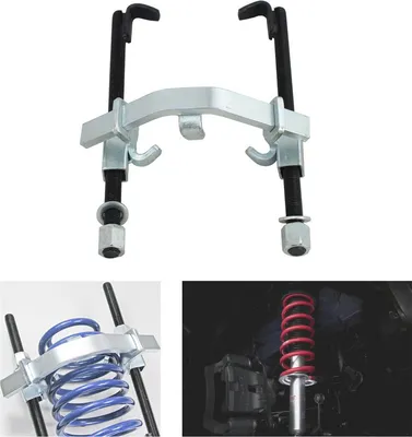 Image de Tendeur de ressort Jopassy 3 pièces - charge max. 1500kg / 1,5t - course de serrage 280mm - pour ressorts hélicoïdaux - outil universel goupille de ressort tendeur de montage ressorts tendre voiture
