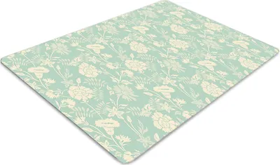 Produktbild von Stuhlunterlage Bürostuhlunterlage 120 cm x 90 cm Bodenmatte Bürostuhlunterlage - weiße Blumen