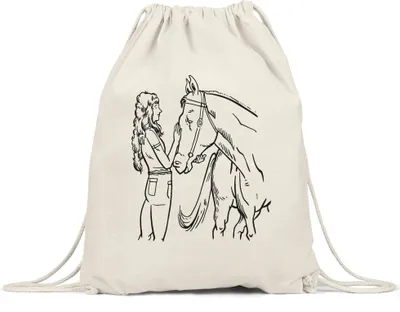 Produktbild von Pferd Turnbeutel Gymsack Hengst Frau Liebe Modern Reiten Hobbie Tier Pferdeflüsterer Ausritt Pferdeliebhaber Reiterin