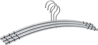 Produktbild von Momex - 3 Metall Premium Kleiderbügel aus Edelstahl, rostfrei und rutschfest, hochwertig und robust