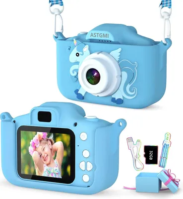 Produktbild von 2.0”Display Digitalkamera Kinder,Geschenke für 3 4 5 6 8 7 9 10 11 Jahre Jungen und mädchen, 1080P HD Anti-Drop Fotoapparat Kinder für Geburtstagsgesc