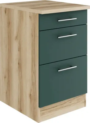 Produktbild von Optifit Schubladenunterschrank Savona405 BxTxH 50 x 60 x 84,8 cm grün matt zerlegt KUSA U536-9+