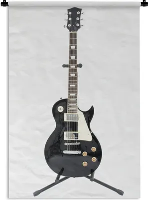 Produktbild von MuchoWow® Wandteppich Wandbehang Eine schwarze E-Gitarre 120x180 cm Tapisserie Dekoration Wandtuch - Schlafzimmer - Dekorationen für das Haus