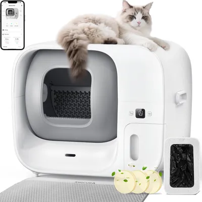 Selbstreinigende Katzenbox, automatisch, App-Steuerung, TÜV, 7 Sensoren