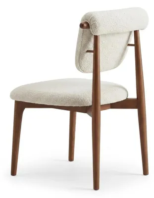 Zdjęcie produktu dla Zestaw nowoczesnych krzeseł do jadalni, beżowy kolor, solidne drewniane nogi, tapicerowane. Nowoczesny design