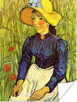 Produktbild von MuchoWow® Poster Bäuerin mit gelbem Strohhut - Vincent van Gogh 30x40 cm - Wandplakat - Poster Kinderzimmer