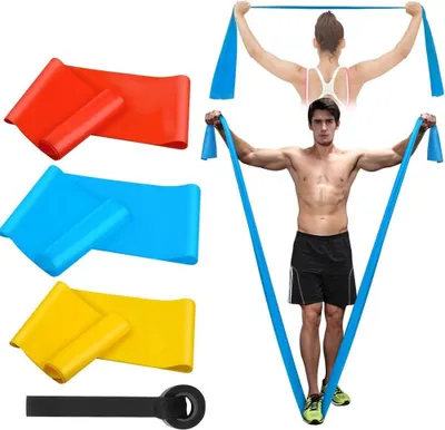 Produktbild von Fitnessbander Widerstandsbänder Krafttraining Gymnastikband Extra Lang Resistance Band Trainingband Fitnessband Widerstandsband Latex Elastisch Stretching Bänder Übungsband Fitnessbänder für Yoga