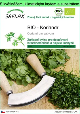 Obrázek produktu pro SAFLAX Garden to go - BIO - Koriandr - Coriandrum sativum - 150 Semena - S květináčem, klimatickou poklicí a pěstebním substrátem