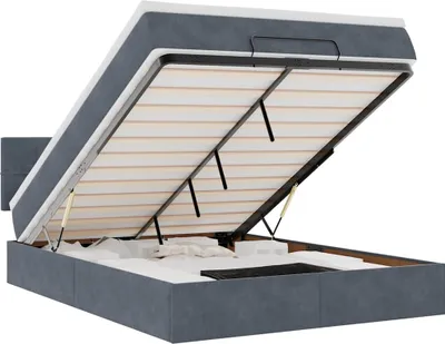 Immagine prodotto di vidaXL Ottoman letto con materasso grigio scuro 140x190 cm velluto