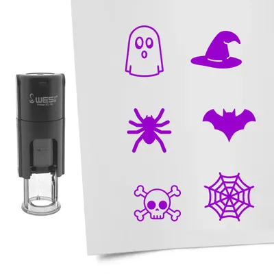 Zdjęcie produktu dla Zestaw znaczków CombiCraft Halloween fioletowy, 6 znaczków