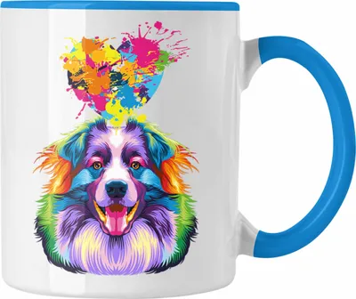 Produktbild von Trendation - Australian Shepherd Herz Farbe Besitzer Tasse Geschenk Lustiger Spruch Geschenkidee Australian Shepherd Liebhaber (Blau)