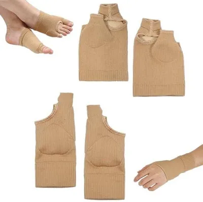 Obrázek produktu pro 1 pár ortéz na hallux valgus + 1 pár ortéz na předloktí, pohodlné, prodyšné prstové ortézy pro muže a ženy, na prsty, palec a předloktí (velikost S)