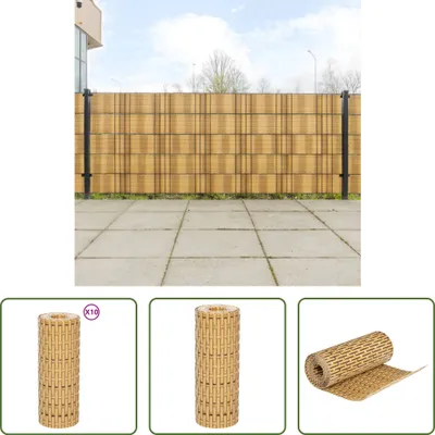 Produktbild von The Living Store Balkon-Sichtschutze 10 Stk. Hellbraun 255x19 cm Poly Rattan