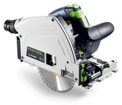 Produktbild von Festool Tauchsäge TS 60 KEBQ im Karton mit KickbackStop für Holz Plattenmaterial