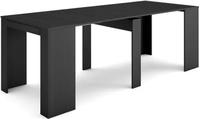 Produktbild von Ausziehbarertisch, 222x90x77cm, Für 10 Gäste, Esszimmertische, Schwarz