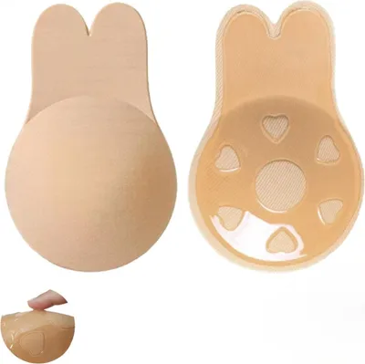 Image de Soutien-gorge adhésif push-up dos nu sans bretelles coussinets pour mamelons invisibles poitrine généreuse sans bretelles invisible dos nu soutien-gorge adhésif réutilisable cache-mamelons pour vêtements dos nu femmes, L