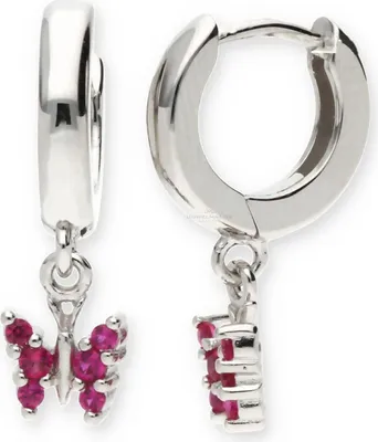 Produktbild von JuwelmaLux Kinder Creolen 925 Silber Schmetterlinge mit Zirkonia JL10-06-1801