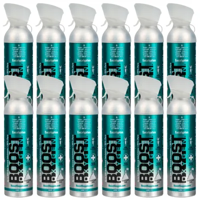 Obrázek produktu pro Boost Oxygen doplňkový kyslík v plechovce Mentol-Eukalyptus, velký, 12x9L