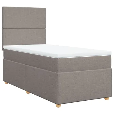 Produktbild von vidaXL Boxspringbett mit Matratze Taupe 90x200 cm Stoff