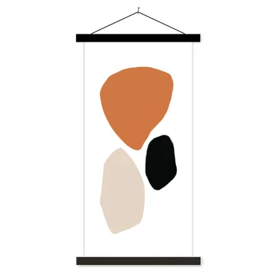 Produktbild von MuchoWow® Textilposter Abstrakt - Minimalismus - Design 60x120 cm mit schwarzem Rahmen - Magnete