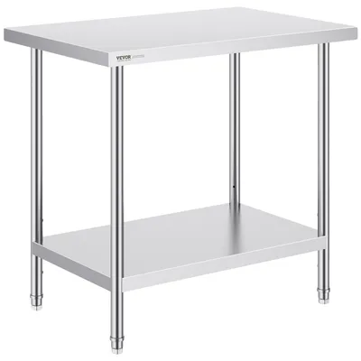 Zdjęcie produktu dla Stół Roboczy Vevor Ze Stali Nierdzewnej 61X91X86 Cm Udźwig 340 Kg
