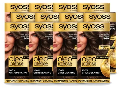 Image de 12 x Coloration permanente SYOSS Oleo Intense 5-10 - Brun froid - Pack avantage - 12 pièces