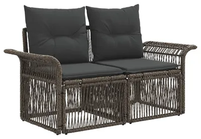 Produktbild von vidaXL Garten-Sofa 2-Sitzanzahl Grau Poly-Rattan