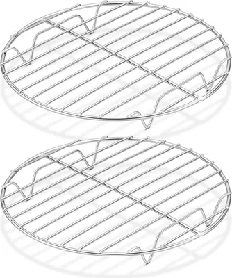 Image de Herogo Grille à gâteau en acier inoxydable Ø 27cm, 2 pièces - Grille de refroidissement ronde pour la pâtisserie et la cuisine