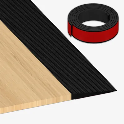 Türschwellenrampe Gummi 3x8x100 cm selbstklebend Schwarz