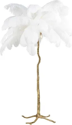 Produktbild von Casa Padrino Luxus Stehleuchte Palme Weiß / Gold 110 x 110 x H. 175 cm - Moderne Stehlampe im Palmen Design - Luxus Leuchten - Luxus Qualität