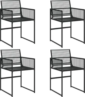 Produktbild von vidaXL Gartenstühle 4 Stk. Schwarz Poly Rattan