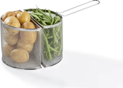 Obrázek produktu pro Barazzoni, dvojitý sítový košík do hrnce na těstoviny, nerezová ocel, průměr 22 cm