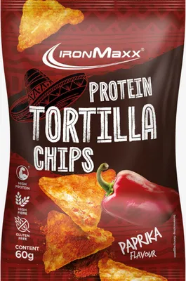 Produktbild von IronMaxx Protein Tortilla Chips- 60g Paprika