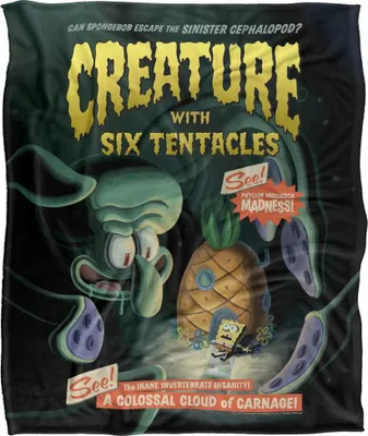 Produktbild von SpongeBob SquarePants - "Creature With Six Tentacles" Decke, Seidig, Supersoft TV24066 (Einheitsgröße) (Bunt)