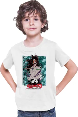 Obrázek produktu pro Dětské Triko Demon Anime Slayer Kimetsu No Yaiba Kokushibo 001, 7-8 Jahr - 128 / Bílý